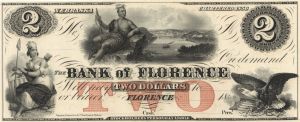 Bank of Florence $2 - Obsolete Notes