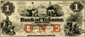 Bank of Tekama - Burt County, Nebraska - Broken Banknote - Obsolete Note - SOLD