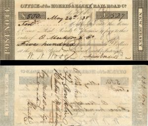Post Note for Morris and Essex Railroad Co. - Obsolete Notes