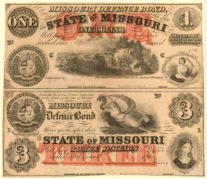 State of Missouri - Uncut Obsolete Sheet - Broken Bank Notes