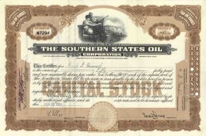 Southern States Oil Corporation - Stock Certificate