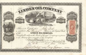 Linden Oil Co. - Stock Certificate