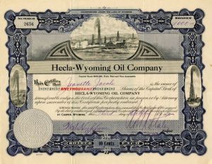 Hecla-Wyoming Oil Co. - Stock Certificate