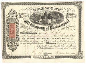 Tremont Oil Co. of Philadelphia - Stock Certificate