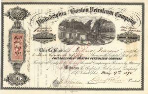 Philadelphia and Boston Petroleum Co. - Stock Certificate