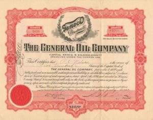 General Oil Co. - Stock Certificate