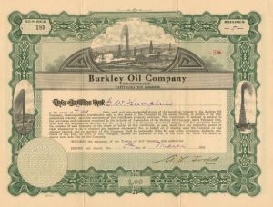 Burkley Oil Co. - Stock Certificate