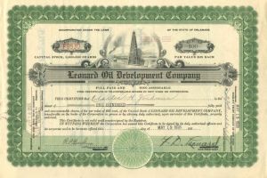 Leonard Oil Development Co. - Stock Certificate