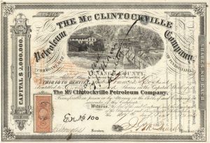 Mc Clintockville Petroleum Co. - Stock Certificate