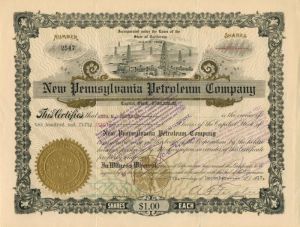 New Pennsylvania Petroleum Co. - Stock Certificate