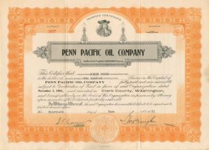Penn Pacific Oil Co. - Stock Certificate