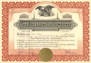 Preston Oil Co. - Stock Certificate