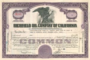 Richfield Oil Co. of California - Stock Certificate