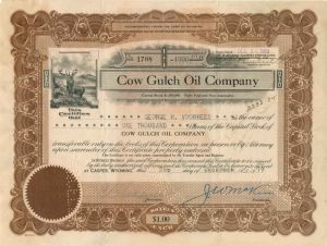 Cow Gulch Oil Co. - Stock Certificate