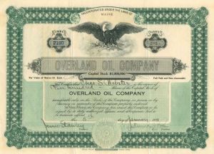 Overland Oil Co. - Stock Certificate