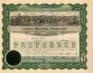 Central Petroleum Corp. - Stock Certificate