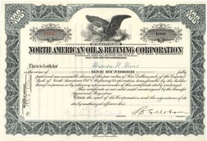 North American Oil & Refining Corporation - Stock Certificate