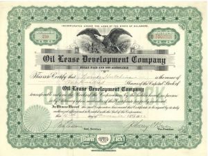 Oil Lease Development Co. - Stock Certificate