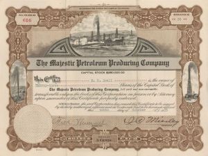Majestic Petroleum Producing Co. - Stock Certificate