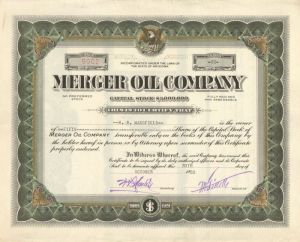 Merger Oil Co. - Stock Certificate