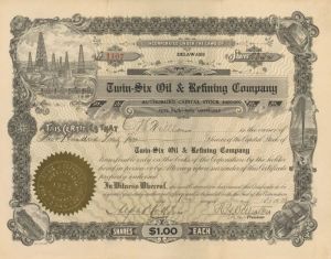 Twin-Six Oil and Refining Co. - Stock Certificate