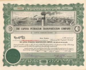 Capitol Petroleum Transportation Co. - Stock Certificate