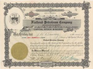 Flathead Petroleum Co. - Stock Certificate