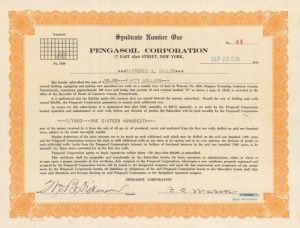 Pengasoil Corporation - Stock Certificate