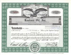 Kashmir Oil, Inc. - Stock Certificate