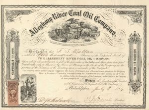 Allegheny River Coal Oil  Co. - Stock Certificate