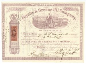 Fayette and Greene Oil Co. of Pennsylvania - Stock Certificate