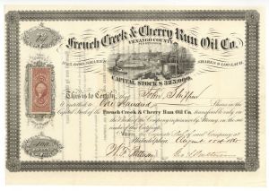 French Creek and Cherry Run Oil Co. - Stock Certificate