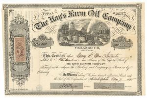 Hay's Farm Oil Co. - Stock Certificate