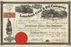 Lanehart Coal and Oil Co. of the State of Pennsylvania - Stock Certificate