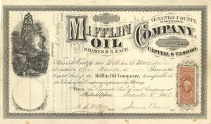 Mifflin Oil Co. - Stock Certificate