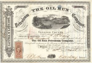 Oil Run Petroleum Co. - Stock Certificate