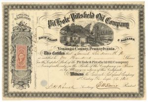 Pit Hole and Pittsfield Oil Co. - Stock Certificate