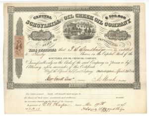 Schuylkill and Oil Creek Oil Co. - Stock Certificate