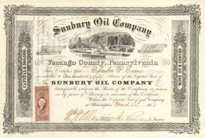 Sunbury Oil Co. - Stock Certificate