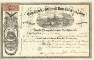 Cow Creek and Stilwell Run Oil Co. - Stock Certificate