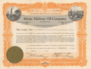 Mexia Midway Oil Co. - Stock Certificate