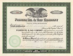 Pioneer Oil and Gas Co. - Stock Certificate