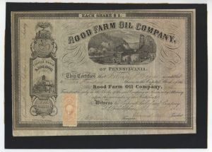 Rood Farm Oil Co. of Pennsylvania - 1865 dated Stock Certificates
