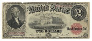 2 Dollars dated 1917 - Teehee/Burke - KL117/FR57 - U.S. Paper Money - US Currency - SOLD
