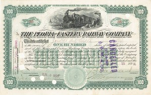 Peoria and Eastern Railway Co. - Stock Certificate