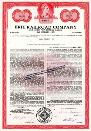 Erie Railroad - Various Denominations Bond