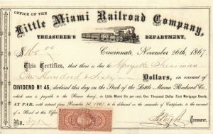 Little Miami Railroad Co. - Various Denominations Bond