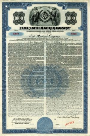 Erie Railroad Co. - Specimen Bond