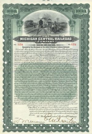 Michigan Central Railroad Co. - $1,000 Bond