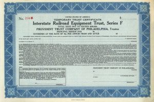 Interstate Railroad Equipment Trust, Series F - Unissued Bond